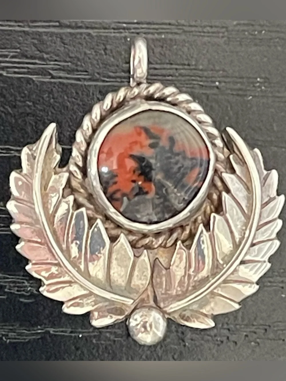 Picture Jasper & Sterling Navajo Pendant